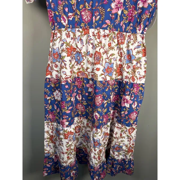 Harlow & Rose Floral Boho Tiered Midi Dress Cottagecore Prairie‎ NWT Medium - Image 4