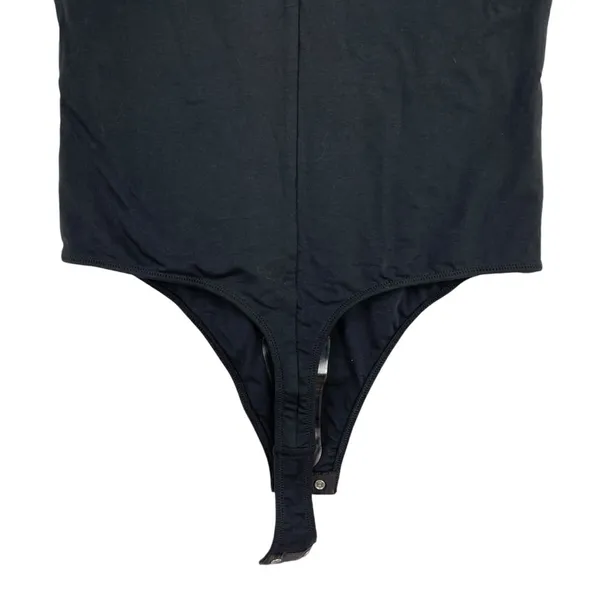 New Everlane The Short-Sleeve Crew Neck Bodysuit Black Thong Size Small - Image 13