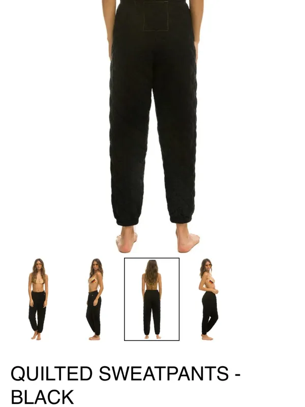 Aviator Nation Quilted Black Sweatpants - Image 3