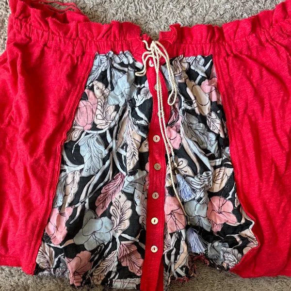 Free People Red Floral Tube Top / J39 - Image 2