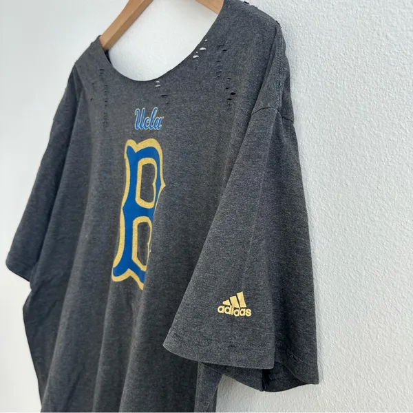 Adidas UCLA Bruins Gray Off the Shoulder T-shirt - Image 3