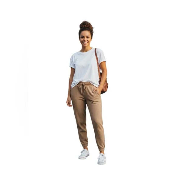 One Step Up Textured Tan Joggers | XL High-Waist Neutral Track Pants - Image 11
