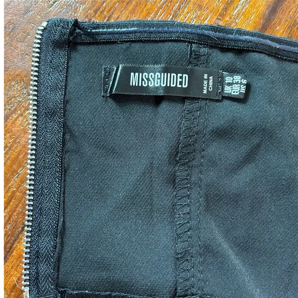 Missguided Black Corset Halter Top Plunging Neckline Zip‎ Back Size US 6 - Image 3