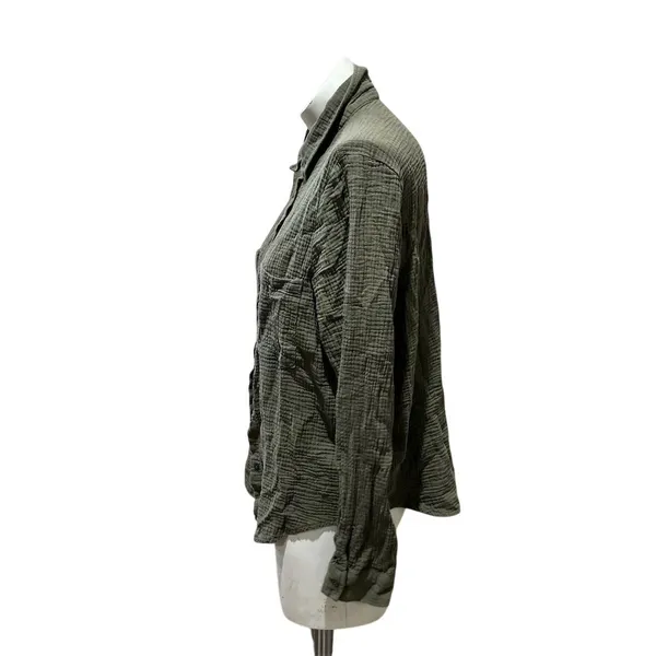 Z Supply Women's Olive Green Button-Up Shirt Size L Long Sleeve Casual - Image 3