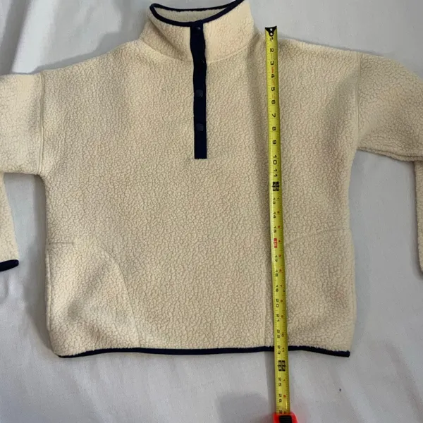 J.‎ Crew Cream Sherpa Pullover Women's size small - Image 6