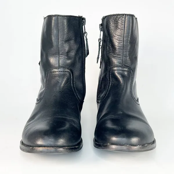 Aldo Black Leather Moto Motorcycle Buckle Ankle Boots Booties Women 7.5 - Image 2