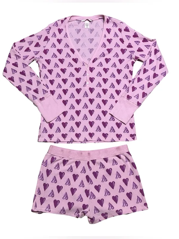Victoria's Secret Pink Thermal Shorts Pajama Set size Medium - Image 2