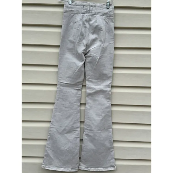 Free People We The Free Flare Jeans Women’s 25 High Rise Beige Stretch Boho - Image 5