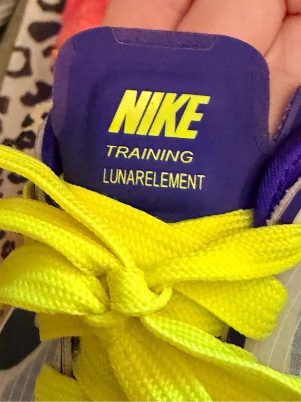 Nike Lunar Element Sneakers White Purple Neon Yellow Women’s 9 - Image 10