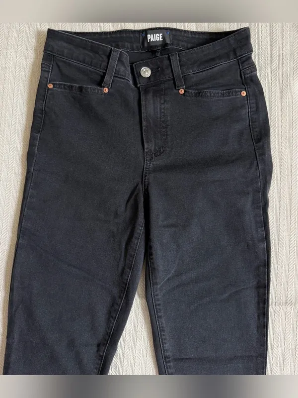 Paige Hoxton Ankle Jeans in Magical Night Black Skinny Jeans Size 26 - Image 4