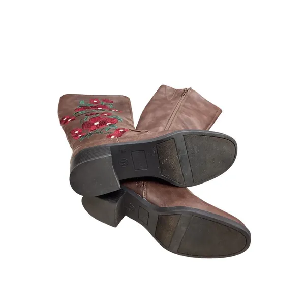 Francesca's High Boots with Floral Design size 7.5 SKU 620 - Image 5
