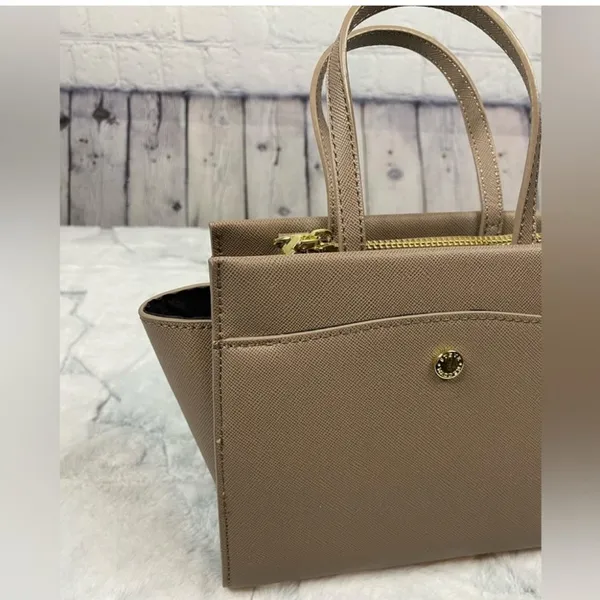 Steve Madden Small‎ Tan Leather Crossbody Top handle Bag gold hardware - Image 5
