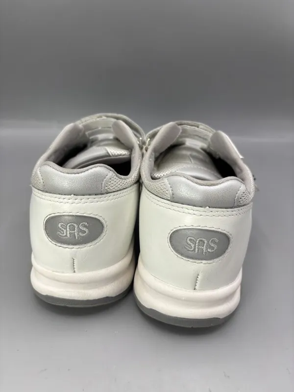 SAS TMV Walking Shoes Womens 8M White Leather Comfort Low Top Athletic 2103222 - Image 4