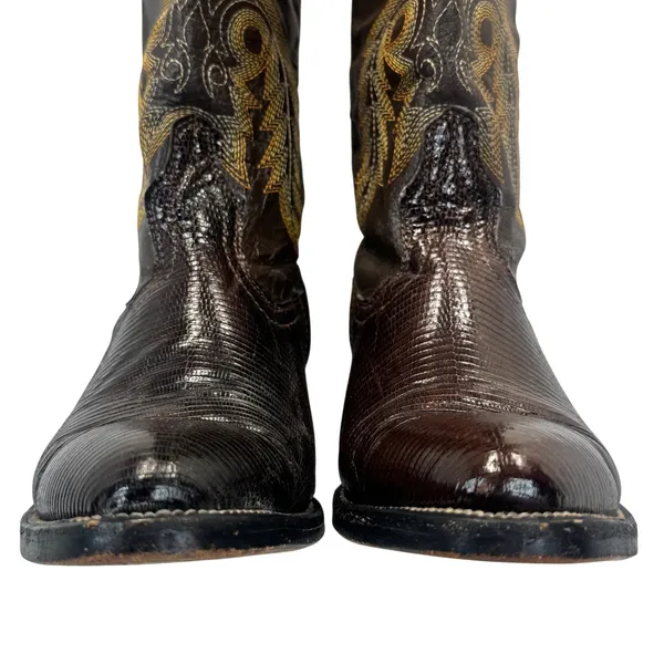 Circle G Boots Womens‎ 6.5 Brown Exotic Lizard Skin Leather Western Cowboy Boho - Image 5