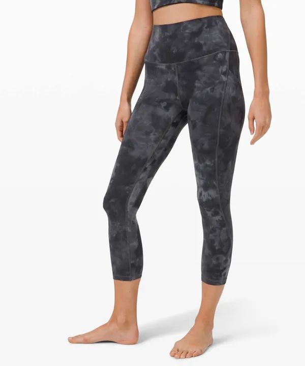 Lululemon Align Diamond Dye Grey High Rise Waistband Crop Leggings - Image 3