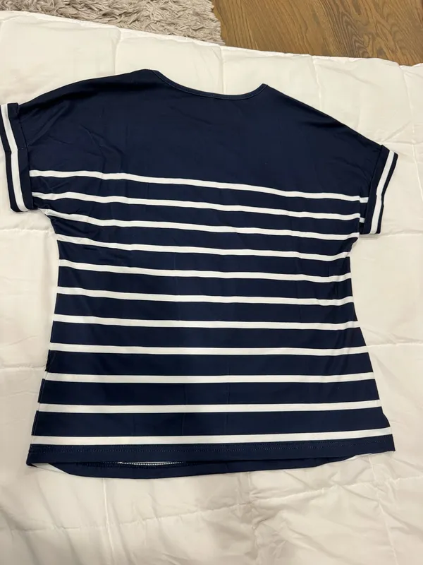 Boutique Navy and White Top - Image 4