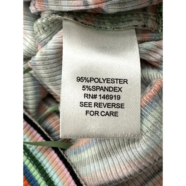Freshman Tank Top Sleeveless Drawstring Side Ribbed Striped Multicolor W XS NWOT - Image 10