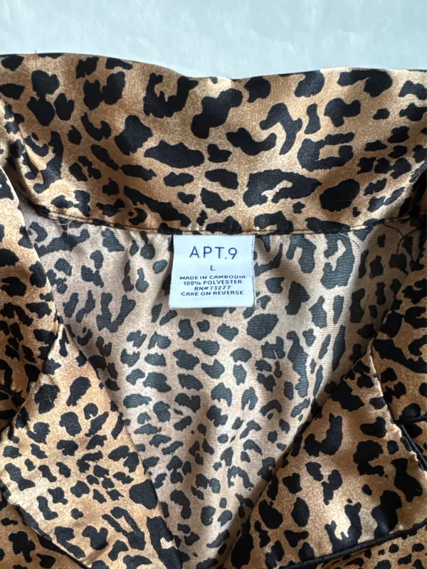 Apt. 9 Blouse Button-Up Leopard - Image 2