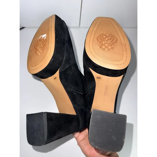 NWOB Vince Camuto‎ Penella Platform Bootie Black Faux Suede Leather Size 9 M - Image 2