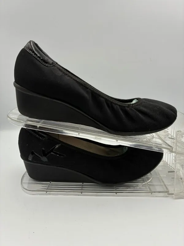Anne Klein Sport Wisher Womens Black Fabric Wedge Shoes 7.5 Slip-On Cushioned - Image 10