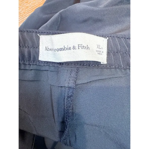 Abercrombie & Fitch Drapey Wide Leg Satin‎ Pants Pull On Black Size XL - Image 5