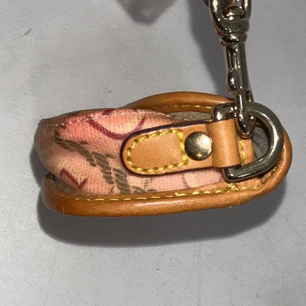 Vintage Y2K Dooney & Bourke Pink Monogram Pink Zip Keychain Wallet Coin Purse - Image 5