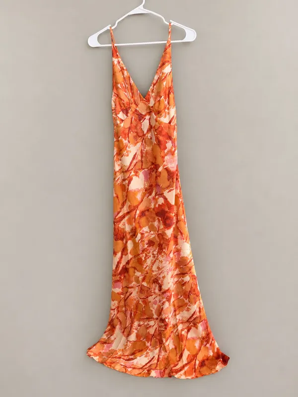Promesa Dream Come True Abstract-Print Satin Maxi Dress - Image 4