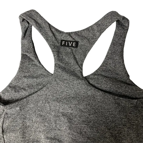 FIVE XS Gray Racerback Crop Tank Activewear Gym Yoga Fitness Top - Image 4