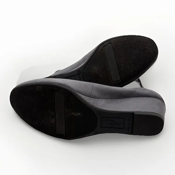 DexFlex Comfort‎ J. Renee Gray Faux Suede Wedge Strap Heels Women's 6.5 EU 38 - Image 6