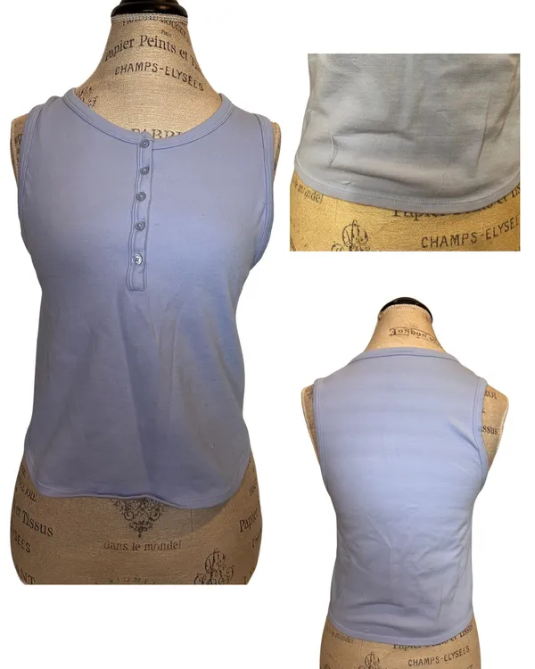 No Boundaries Ribbed Tank Top with Buttons - Image 2