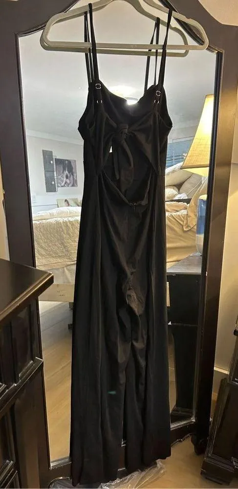 NEW Jumpsuit Open back adjustable Strap Small Black - Image 2