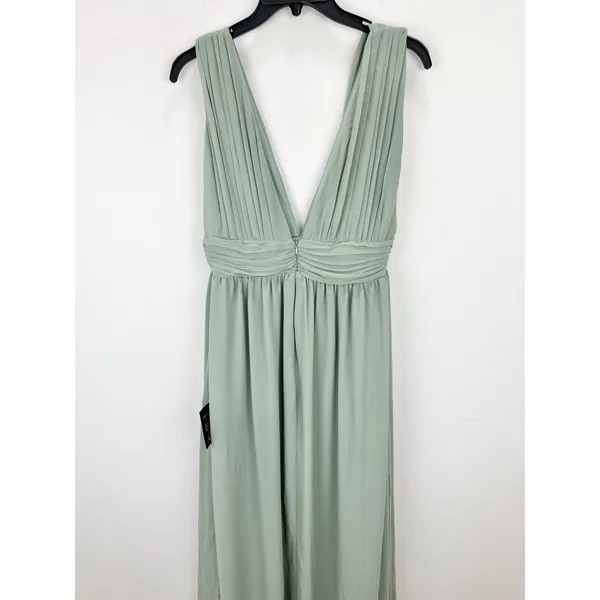 Lulus Heavenly Hues Sage Brush Maxi Dress Chiffon Bridesmaid Formal Medium NWT - Image 12