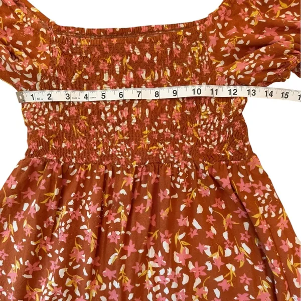 Roxy Hello Petal Woven Mini Dress On or Off Shoulder Fall Smocked Size Small - Image 12