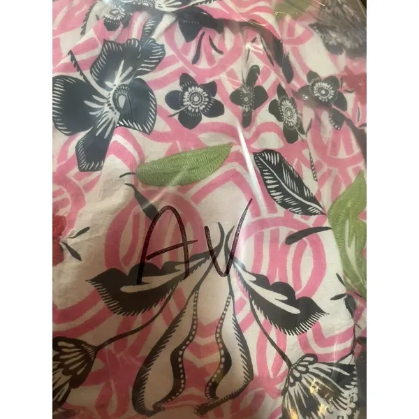 Anthropologie x Maeve Tiered Printed Mini Dress large EMBROIDERED SQUIGGLE - Image 10