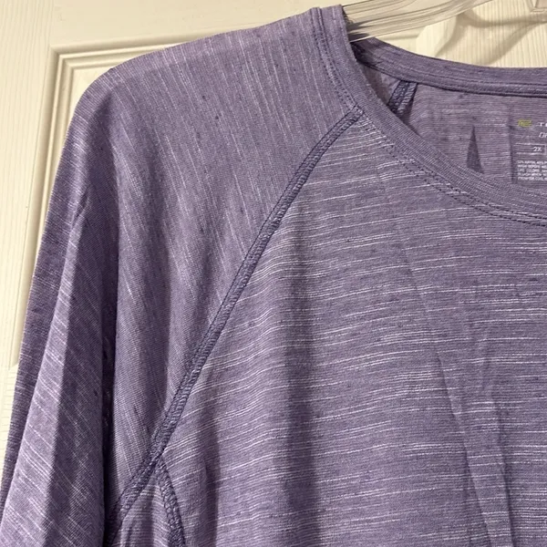 Tekgear Drytek Long Sleeve Heathered Lilac Shirt 2X - Image 3