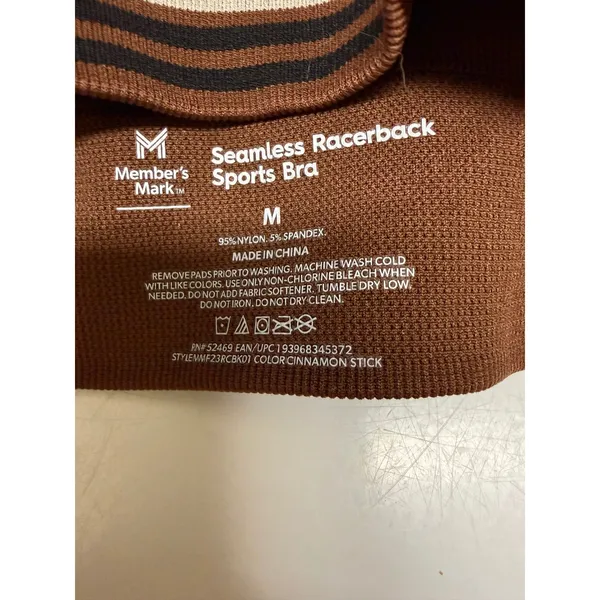 Member's Mark Seamless Racerback Sports Bra M Cinnamon Stick Brown - Image 4