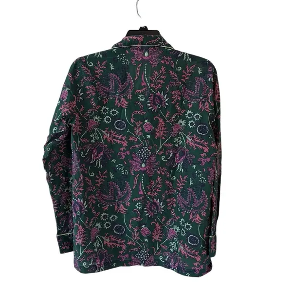 Roller Rabbit Silk Cotton Blend Green Pink Floral Pajama Set Size XXS - Image 9