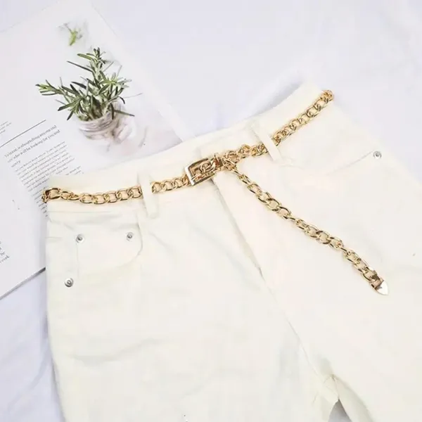 Stylish Chain Belt Casual‎ Golden Plated Metal Waist Chain Adjustable One Size - Image 3