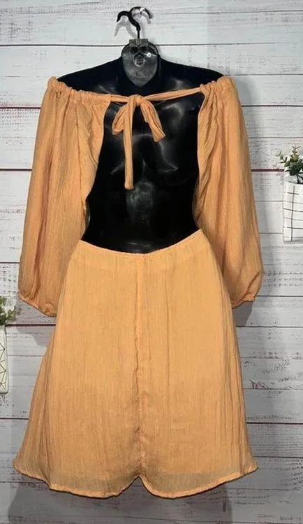 VICI |Orange Kaiga Backless Plisse Dress | Small - Image 6