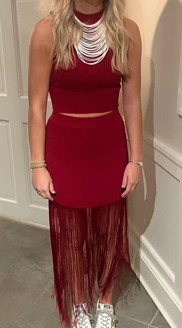Pants Store Crimson Red Fringe Set - Image 2