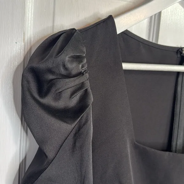 Lulus Longtime Crush Black Puff Shoulder Long Sleeve Mini Dress W1187 Sz S - Image 6
