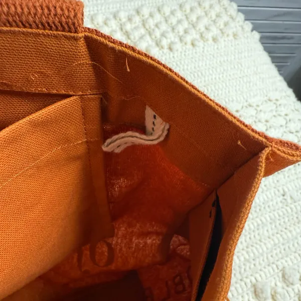BARNES AND NOBLE Re-Wrap Collab Bag of Books Rust Brown Orange Tote Bag - Image 8
