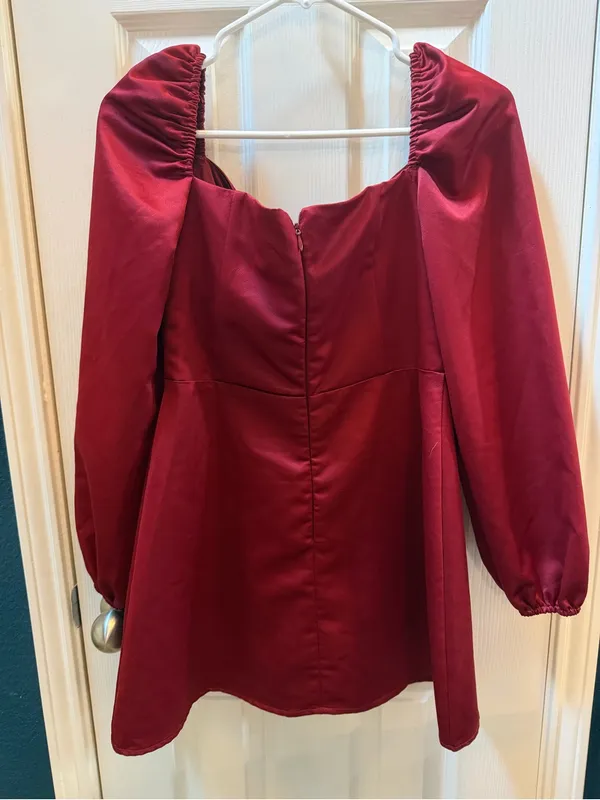 Princess Polly Burgundy Long-Sleeve Mini Dress - Image 2