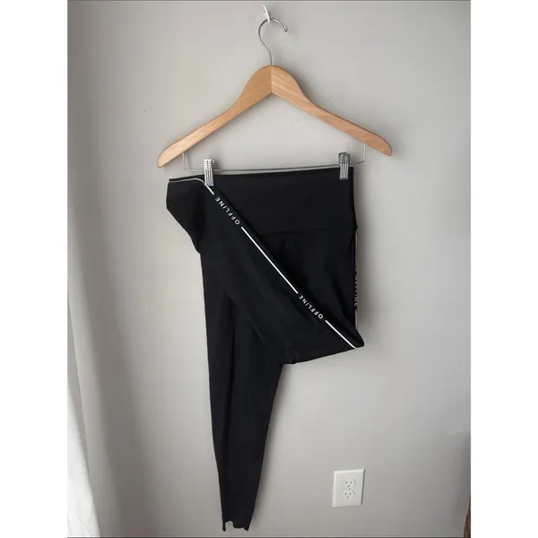 Offline By Aerie Goals Logo Leggings Black Raw Hem Medium - Image 3