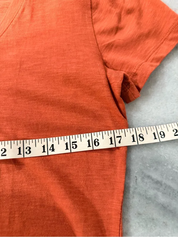 NWOT Madewell Size S Burnt Orange V Neck Short Sleeve Slub Cotton Tee Shirt - Image 6