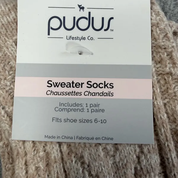 PUDUS Lifestyle Co. Sweater Socks Knit Boot Slipper Socks US Shoe Size 6-10 New - Image 3