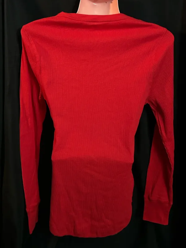 Old Navy Women Red Waffle Knit Gingerbread Too Hot To Handle Thermal Top MD NWT - Image 2