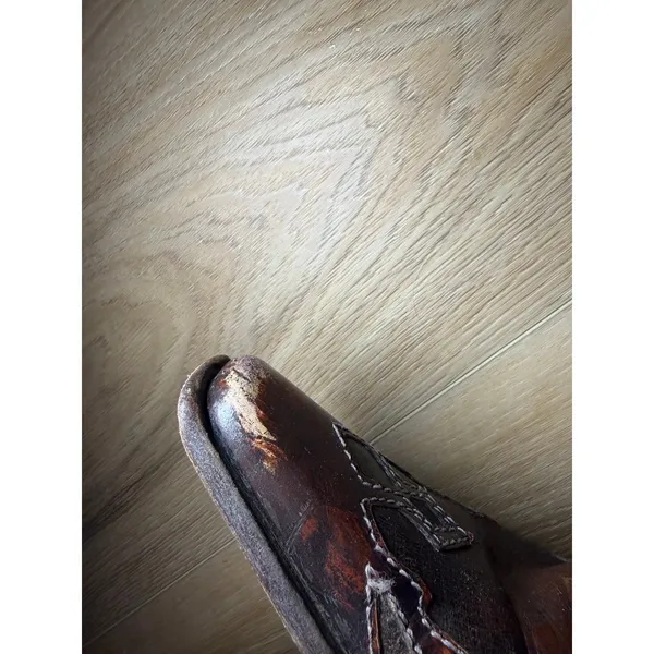 El Charro Leather Cowboy Boots Size 38 - Image 10