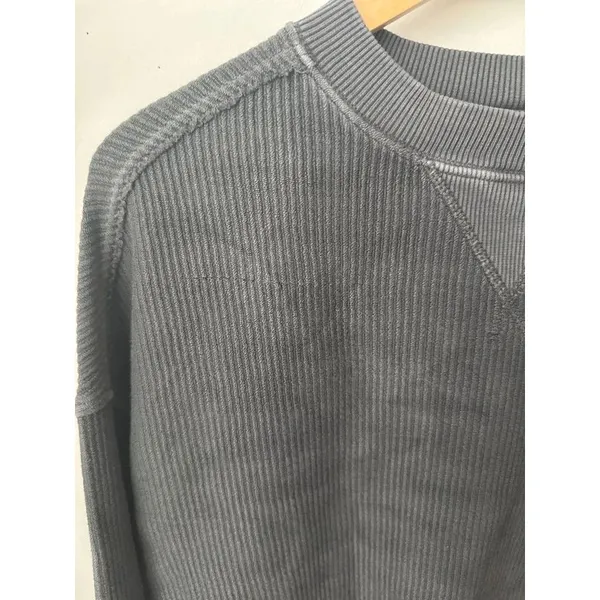 Aerie Vacay Crew Sweatshirt Smoked Gray XXS Oversized - Image 3