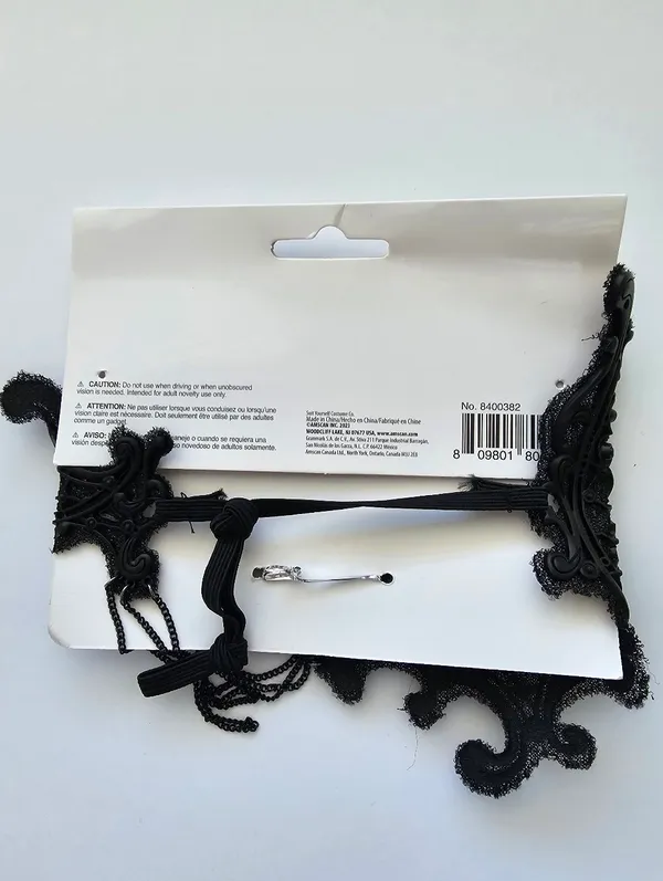 ​Amscan Black Silicone Fancy Scroll Masquerade Half Mask Halloween Whimsigoth - Image 2